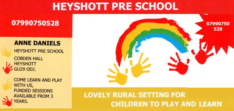 Anne Daniels, Heyshott Pre School, 07990750528