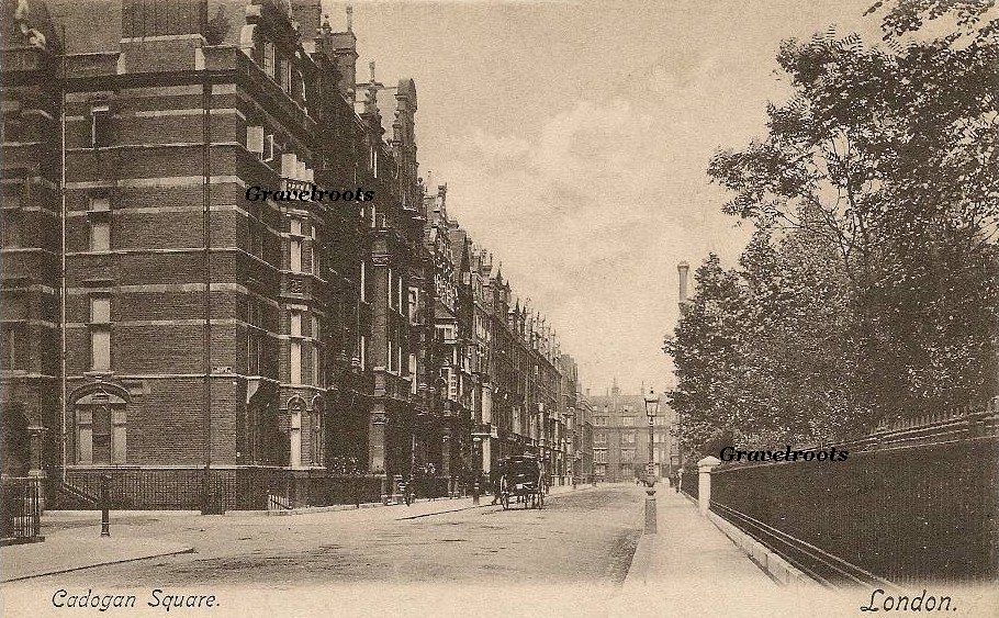 Cadogan Square, close to Halsey Street, c.1890s - click to return