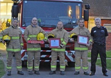 Last call for Bosham firefighters - 
Firefighters, Luke Hillman, Alisdair Kelly, Colin Bird, Richard Kewell and Senior Officer Kevin Trust - 
click to enlarge