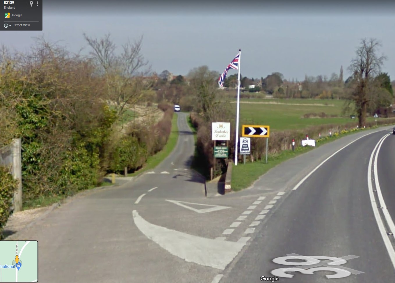 B2139 Castle Lane, Amberley - click image to return
