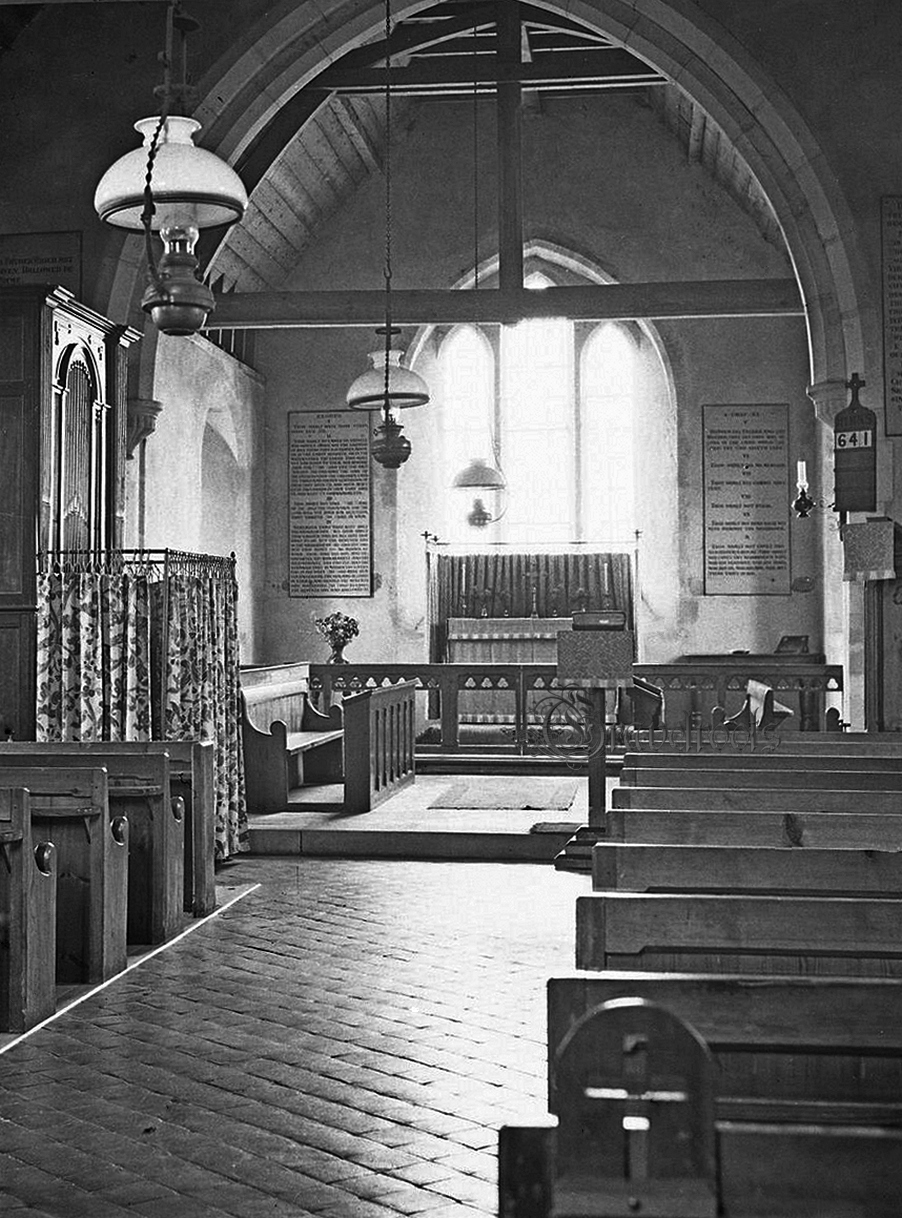 Old photos of Houghton Church, Houghton, Amberley, WW2 - click image to return