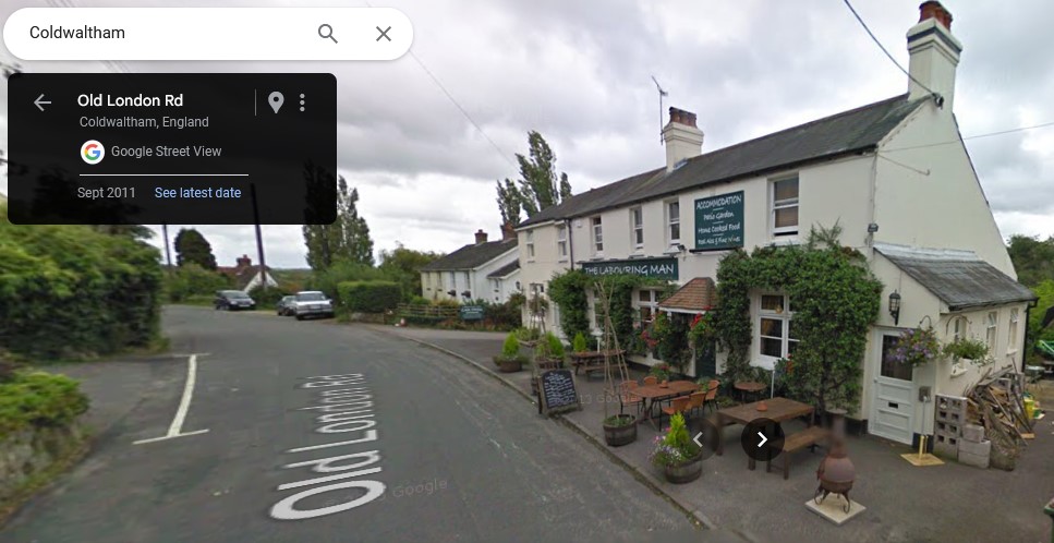 Labouring Man Pub, Old London Road, Coldwaltham, Sussex - click image to return
