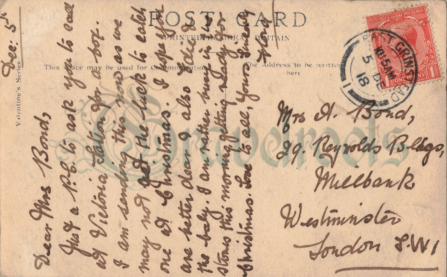rear of old postcard - click below to return