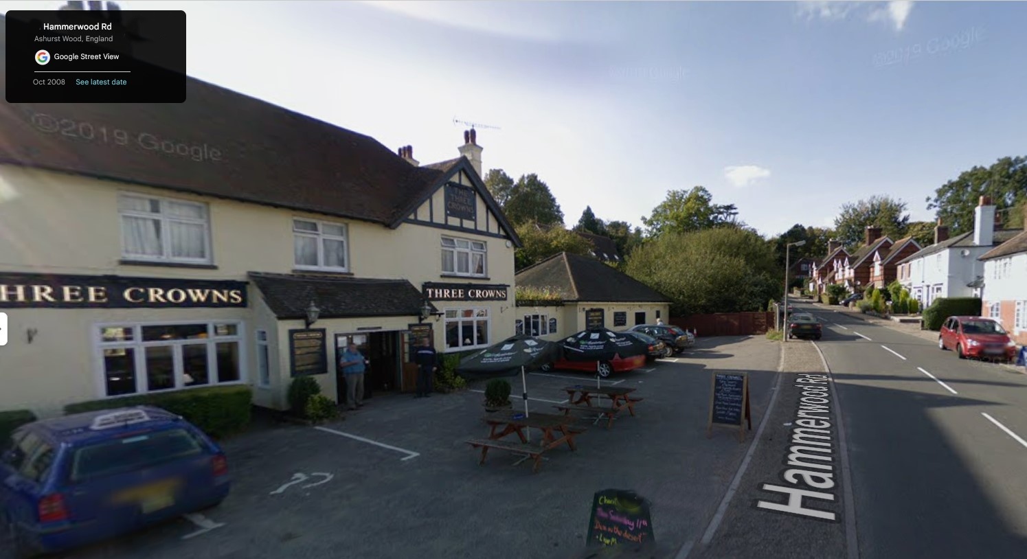 Three Crowns Inn, 10 Hammerwood Rd, Ashurst Wood, East Grinstead, Sussex - click image to return