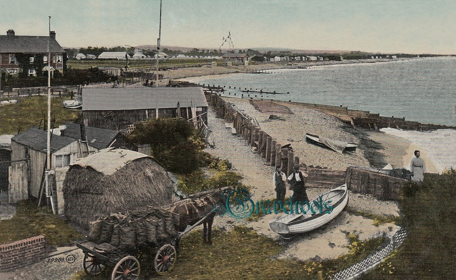 Old photo of Felpham sea front, c.1911 - click image below to return