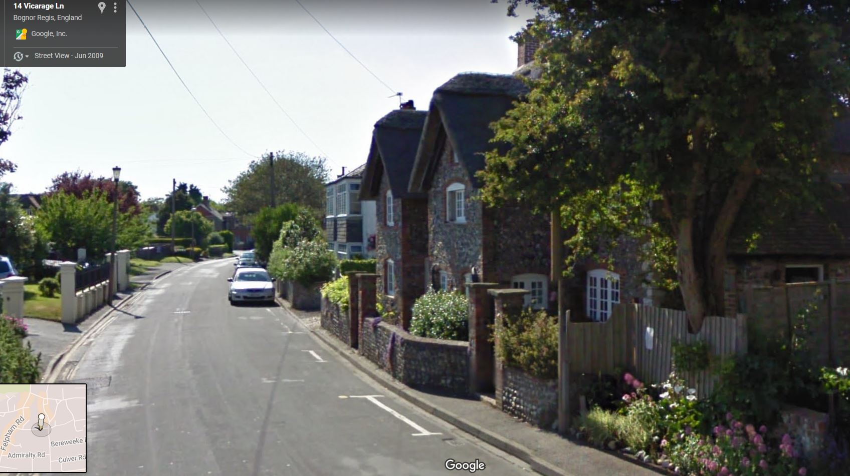 Vicarage Lane,  Felpham, Sussex - click image to return