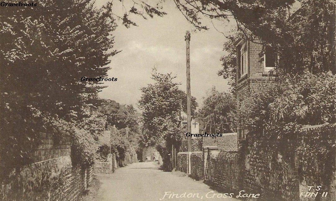 Cross Lane, Findon, Sussex, click image to return