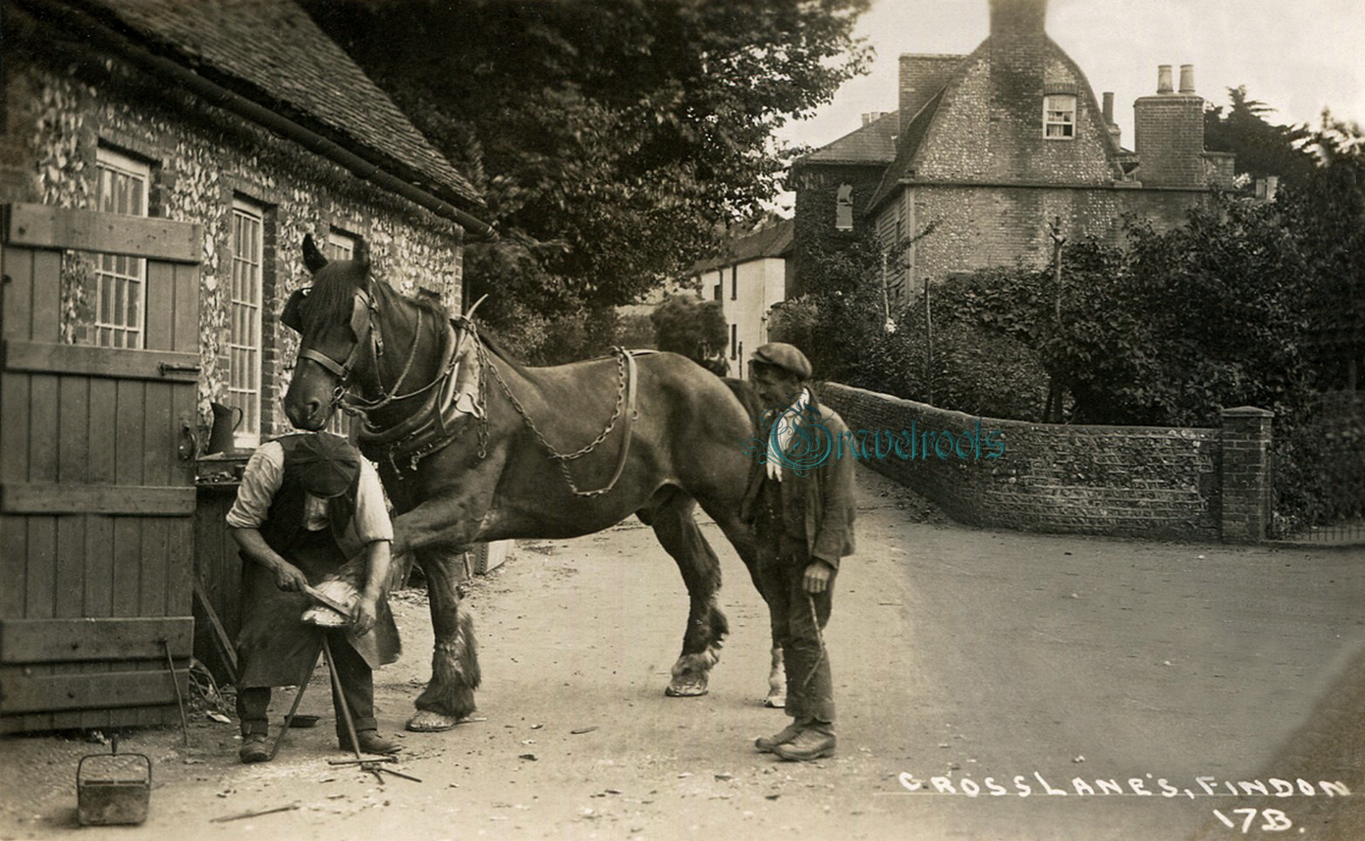  old Social history photos of Forge, Farrier, Cross Lane, Findon, Sussex - click image below to return