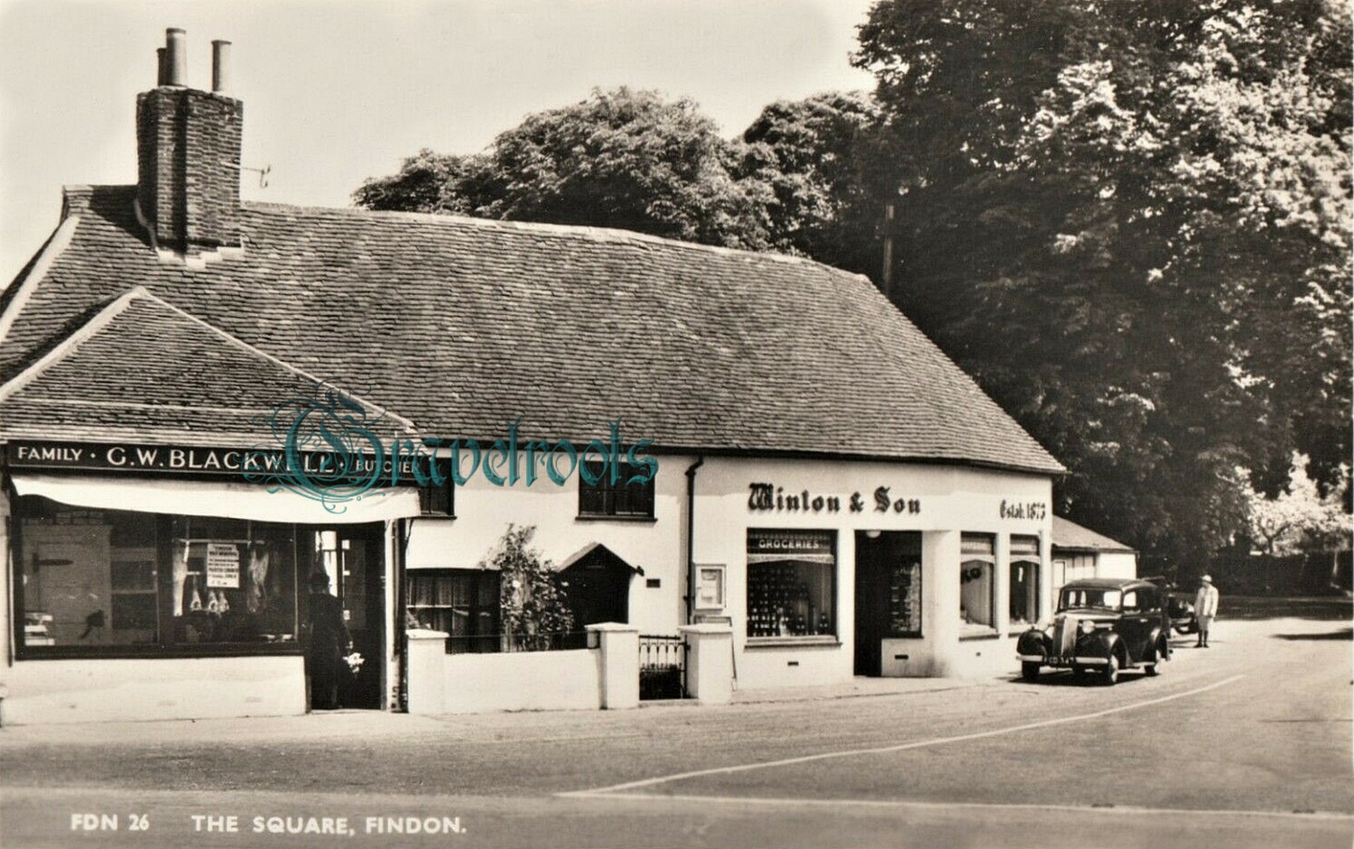 old Social history photos of Winton & Son, The Square, Findon, Sussex - click image to return