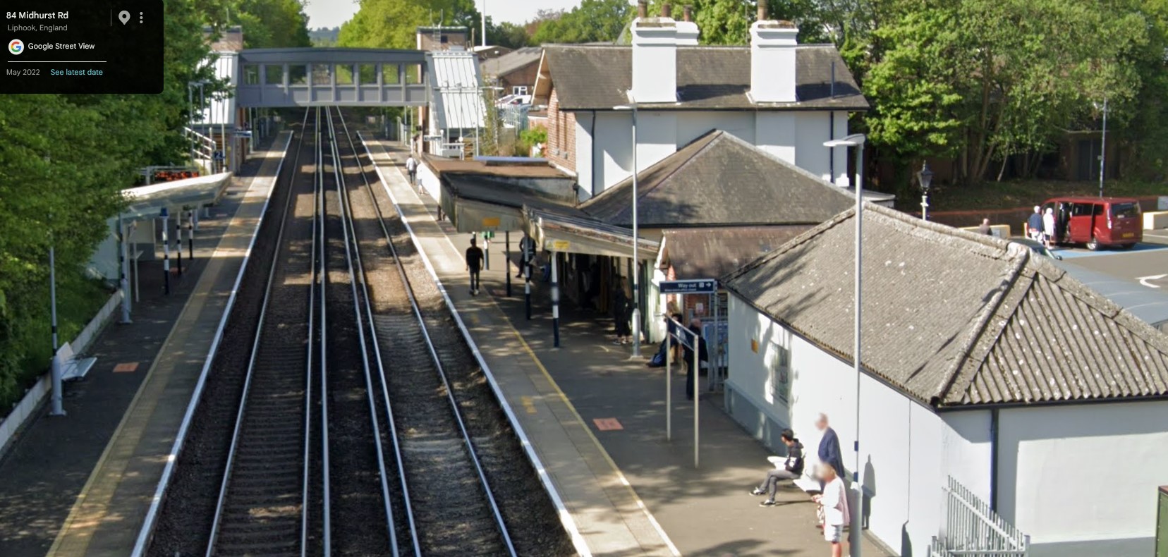 looking from road bridge, Liphook Station, Liphook, Hampshire - click image to return