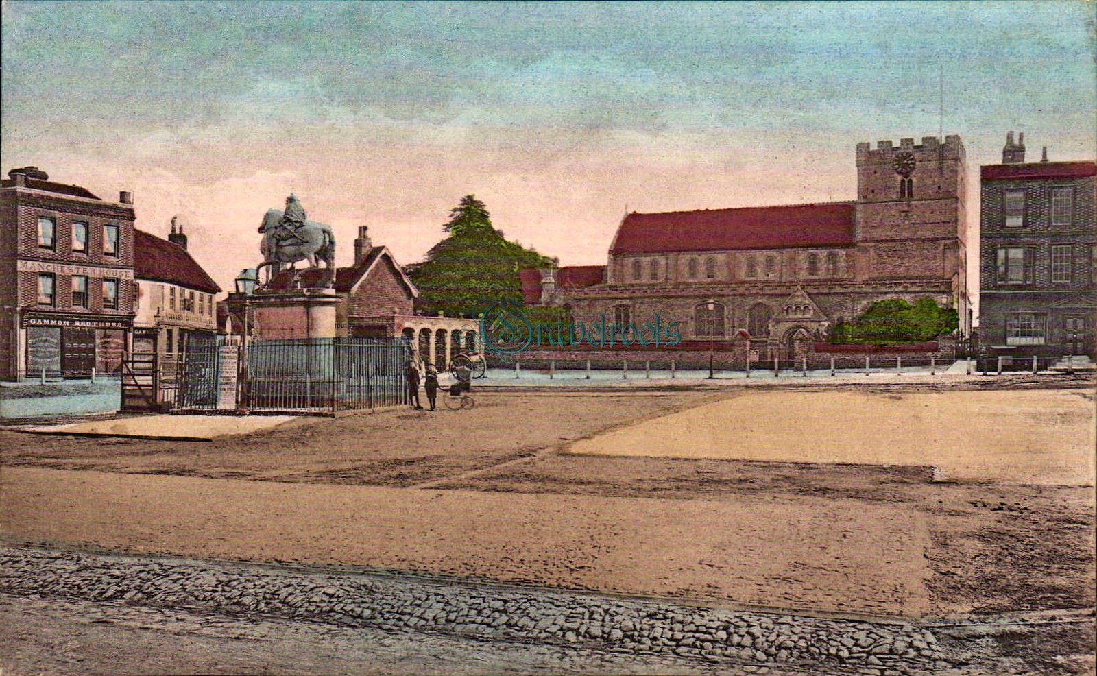 St. Peters Church & Market Square, Petersfield, Hants - click to return