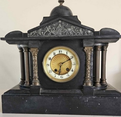 black slate mantle clock