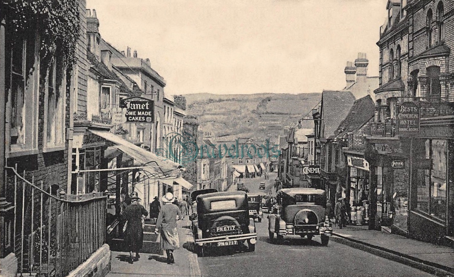  old photo of School Hill, Lewes, Sussex - c.1920s - click image below to return
