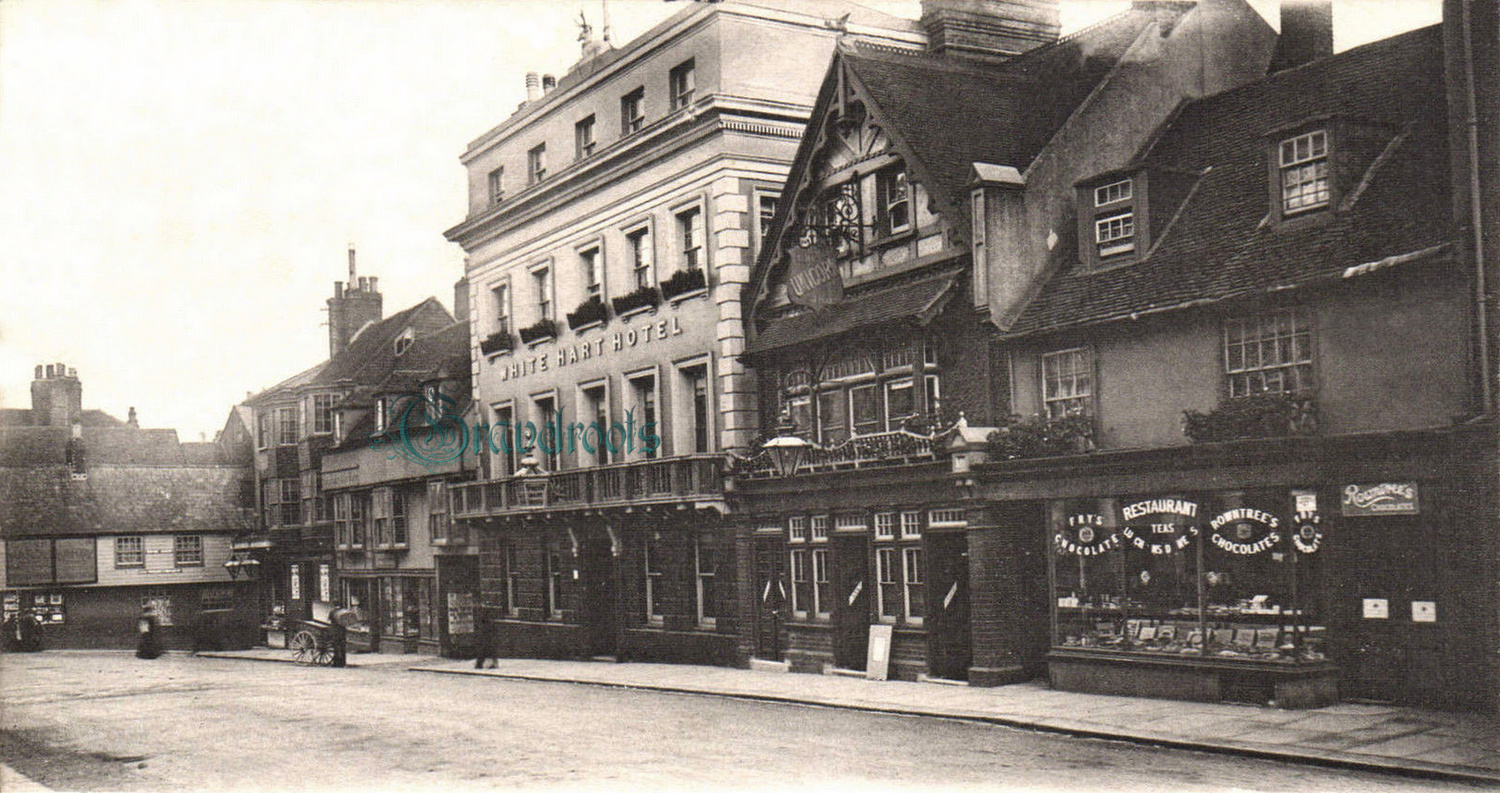  old photo of White Hart & Unicorn pub, High Street, Lewes, Sussex - click image below to return