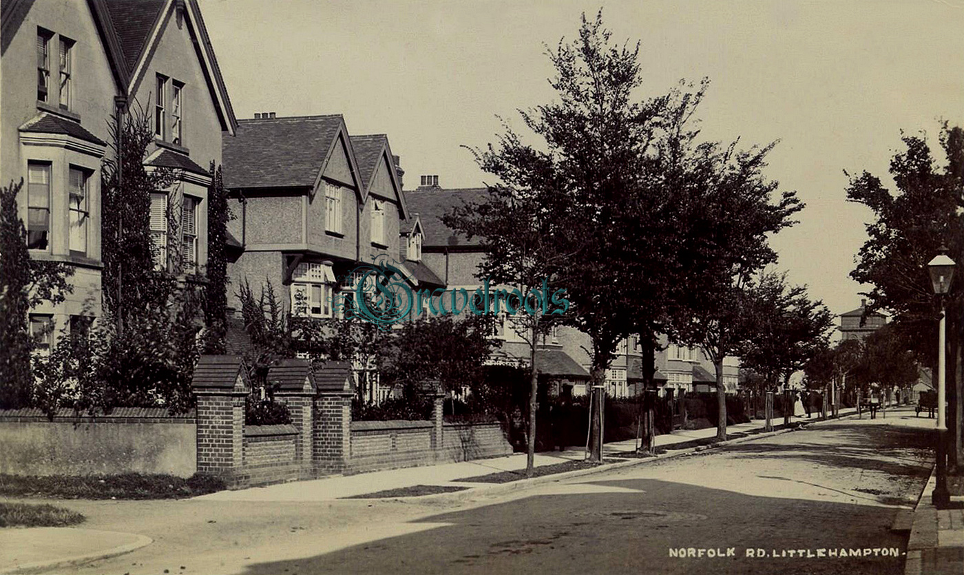  old photo of Norfolk Road, Littlehampton, Sussex - click image below to return