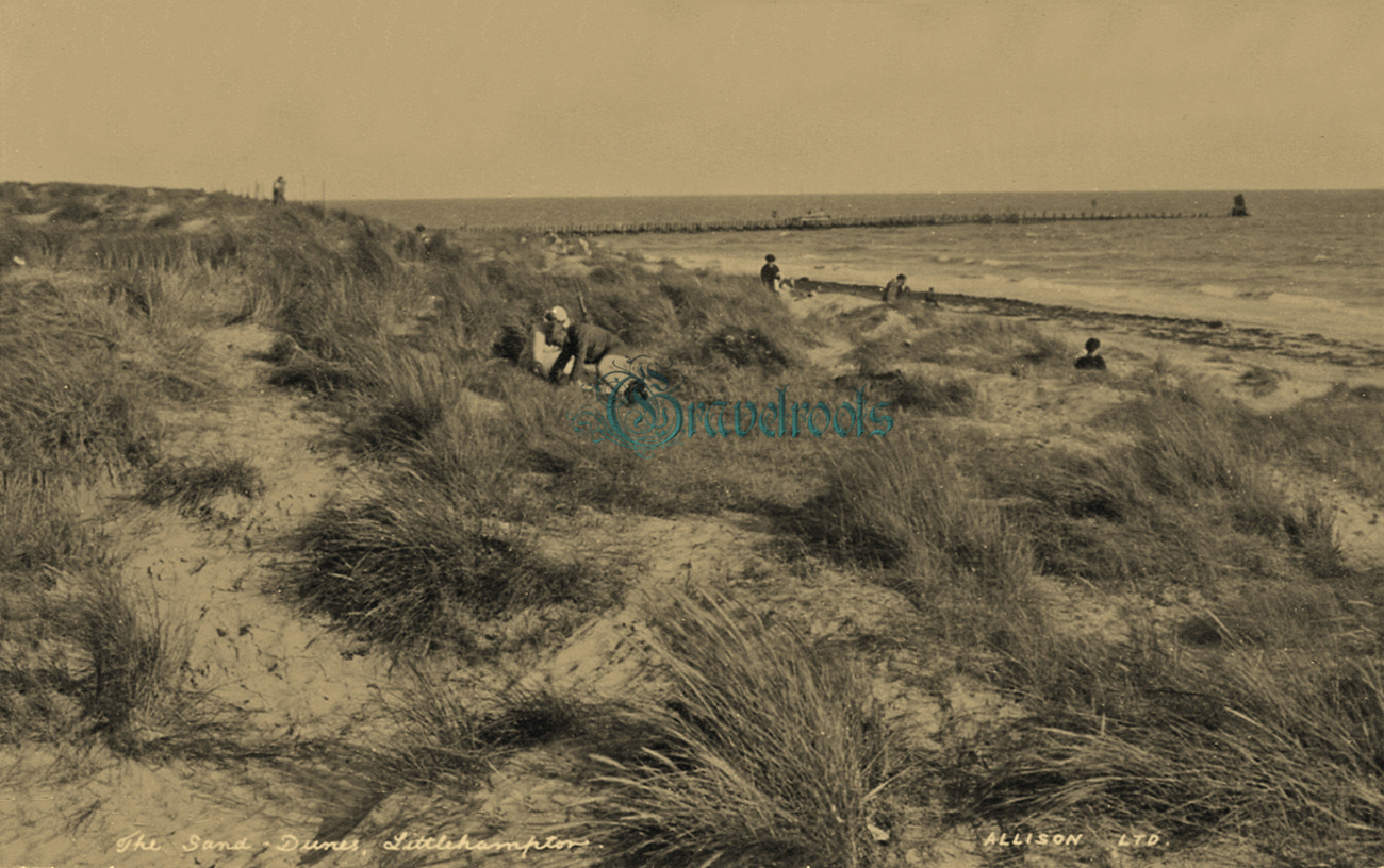 Sand Dunes, old photo of Littlehampton, Sussex - click image below to return