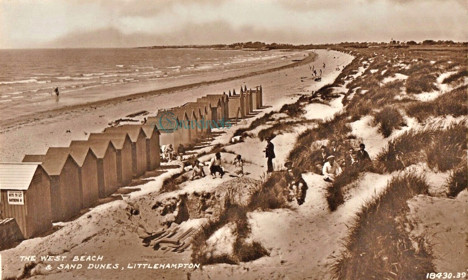  old photo of West Beach & Sand Dunes, Littlehampton, Sussex - click image below to return