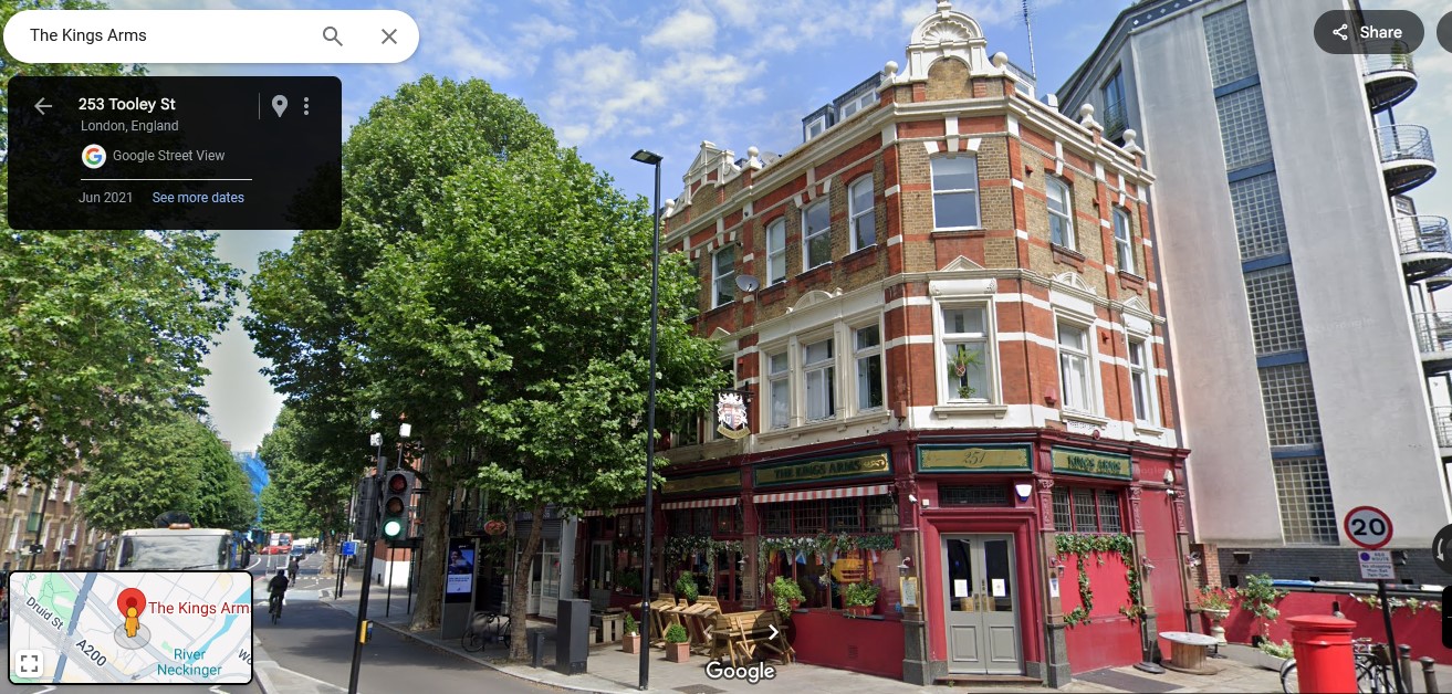 Kings Arms Pub, 251 Tooley Street, Bermondsey, London Borough of Southwark - click image to return