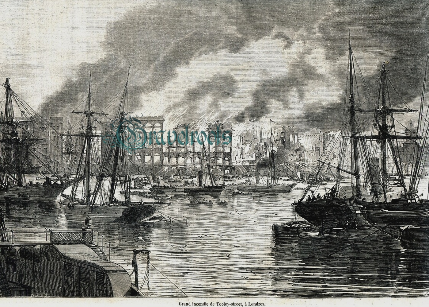 Great Fire of Tooley Street, Southwark, London, 1861 -  - click image below to return