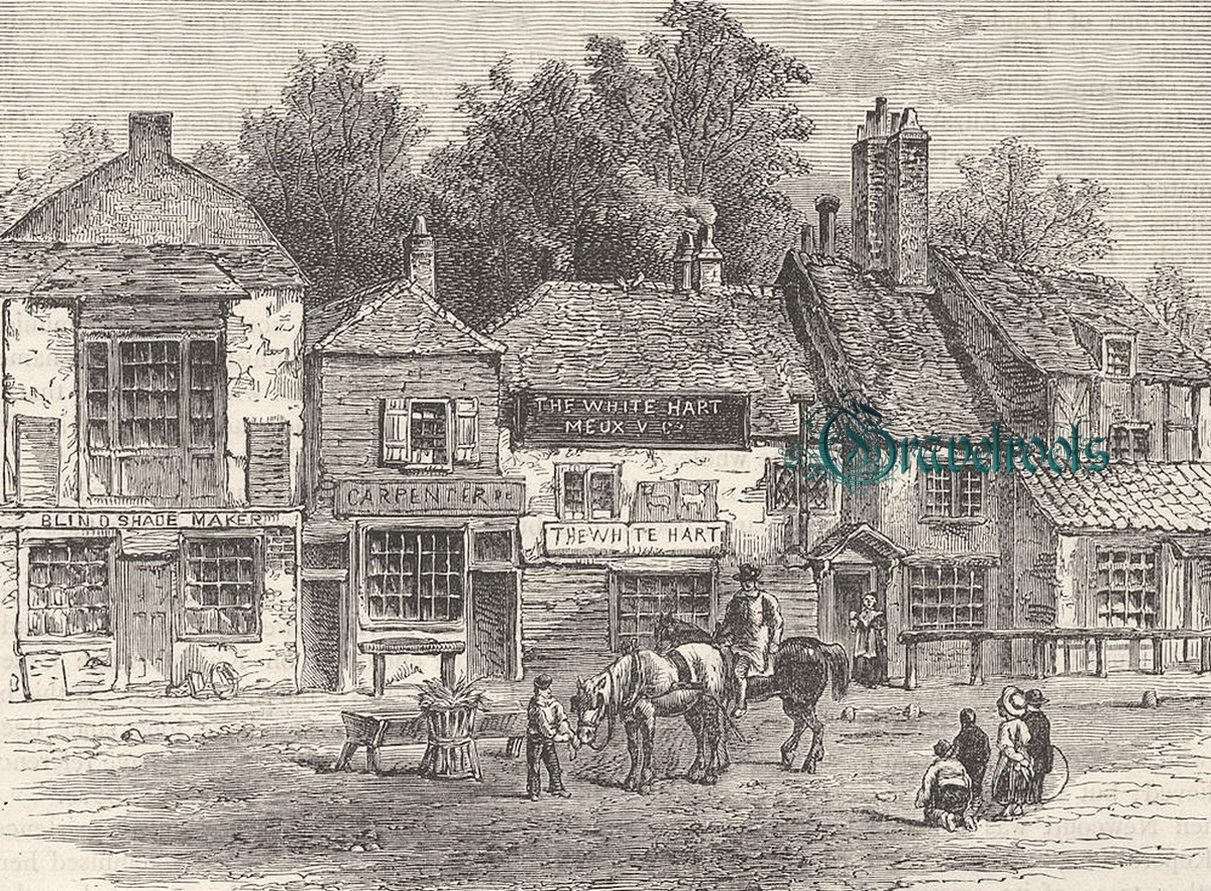 old photo engraving, Borough of Kensington & Chelsea, London - click image below to return