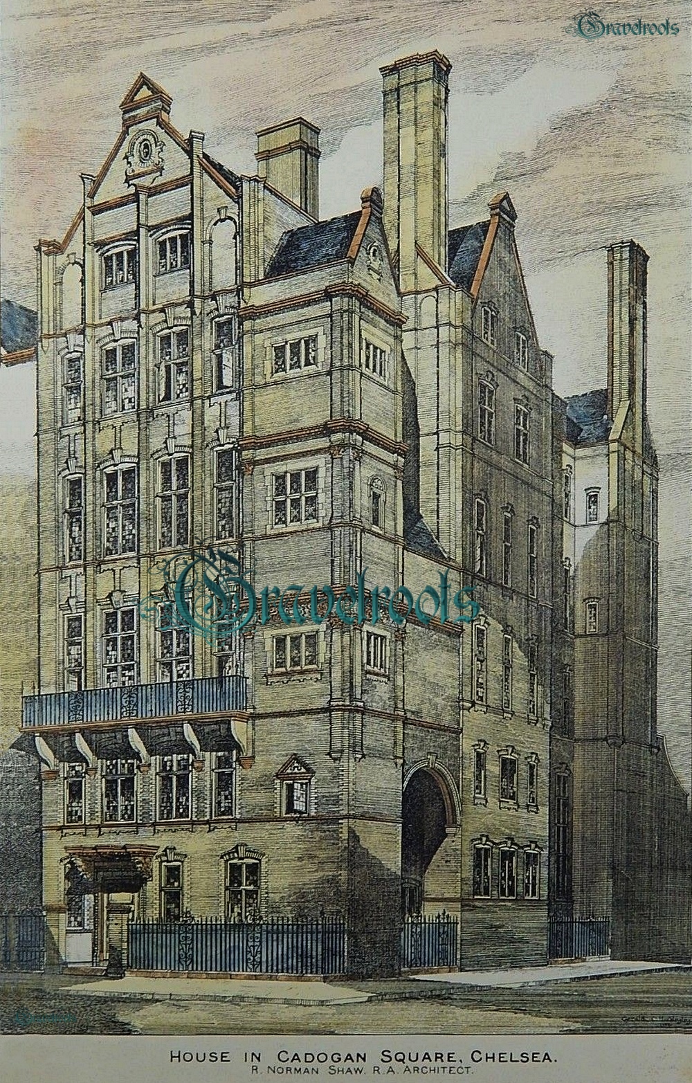 old images of Cadogan Square, Chelsea, Knightsbridge, London - click image below to return