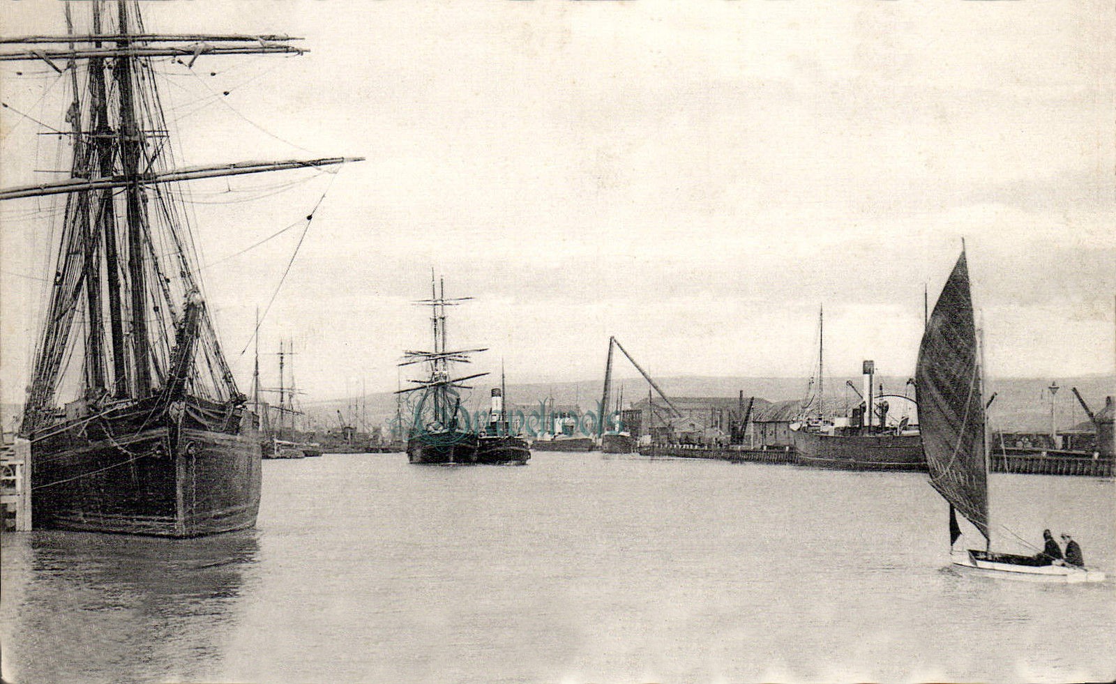 Harbour Newhaven Sussex old photo - click to return
