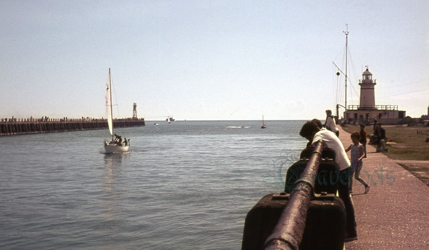  old photo of Harbour entrance, Newhaven, Sussex - click image below to return