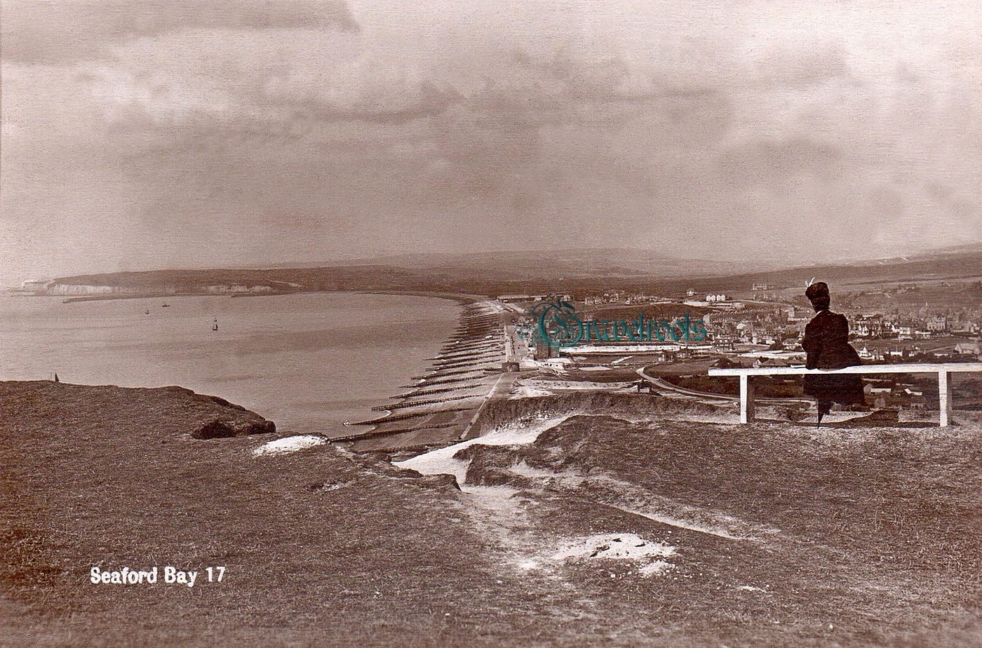 Looking across Seaford Bay from East Cliff, Sussex, c.1900-05 -  - click image below to return