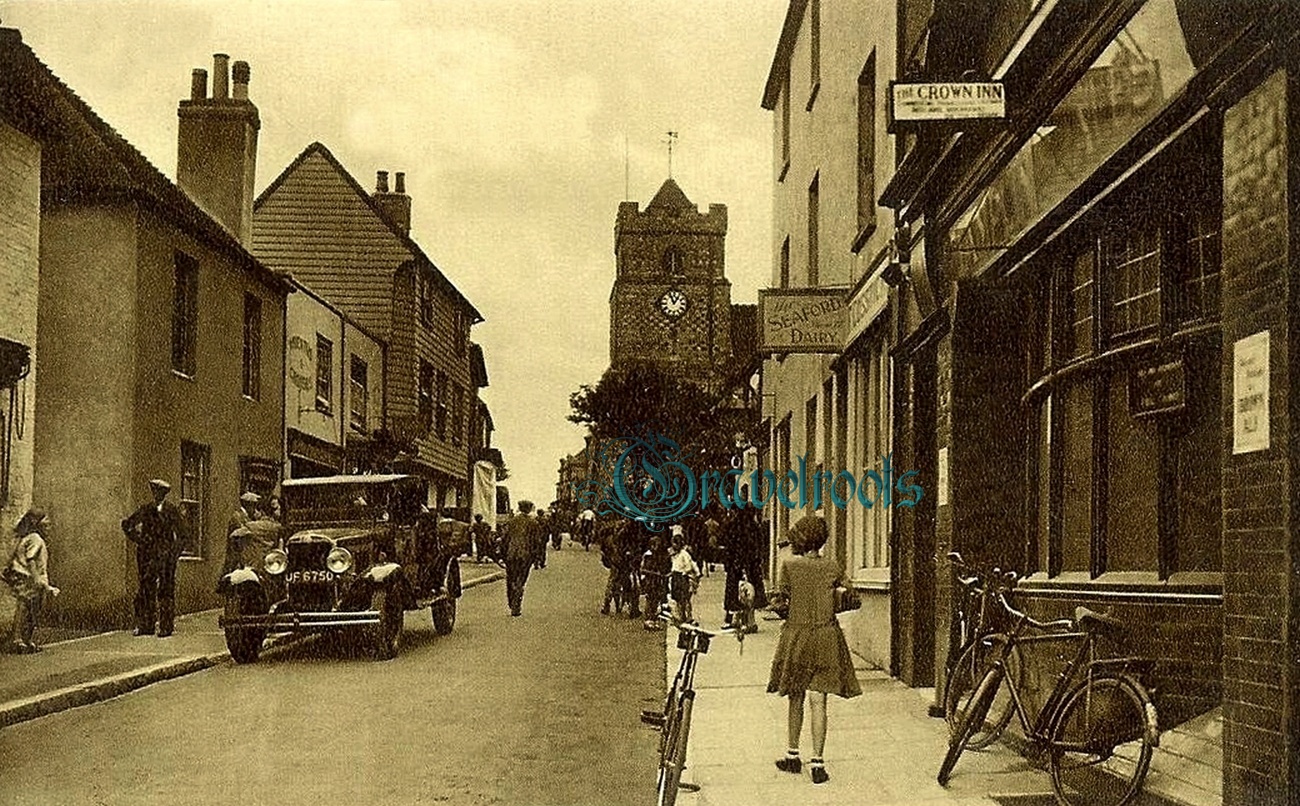 Crown Inn and Church Street, Seaford, Sussex -  - click image below to return