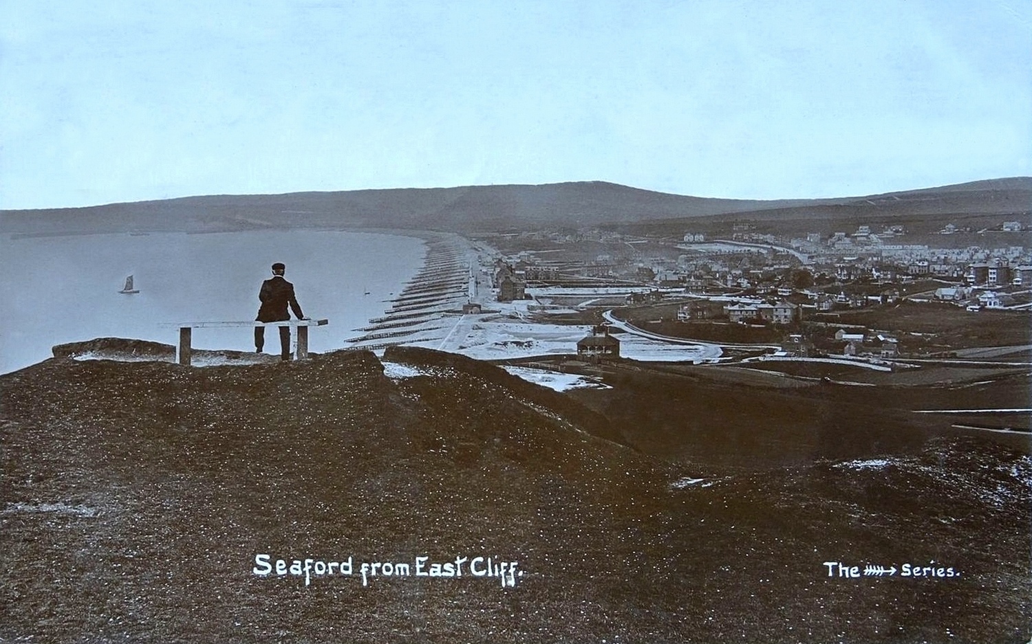 Looking West across Seaford from East Cliff, Sussex, c.1900-05 -  - click image below to return