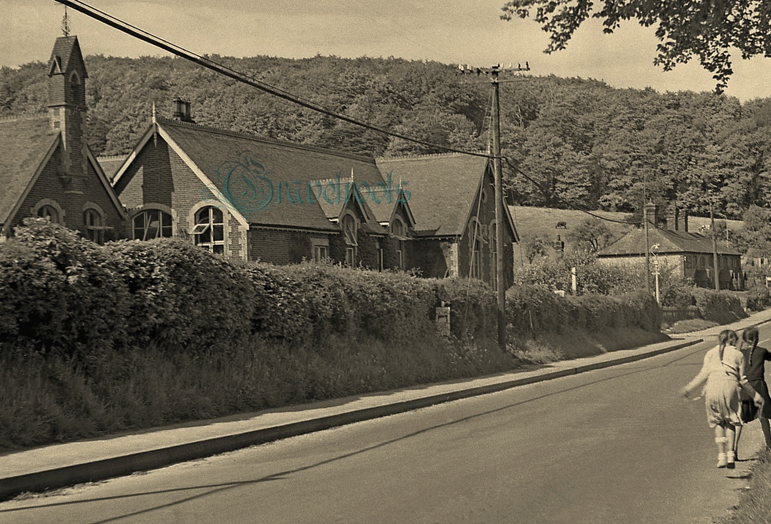 Old photo of West Dean School, Sussex, c.1949-53 - click image to return