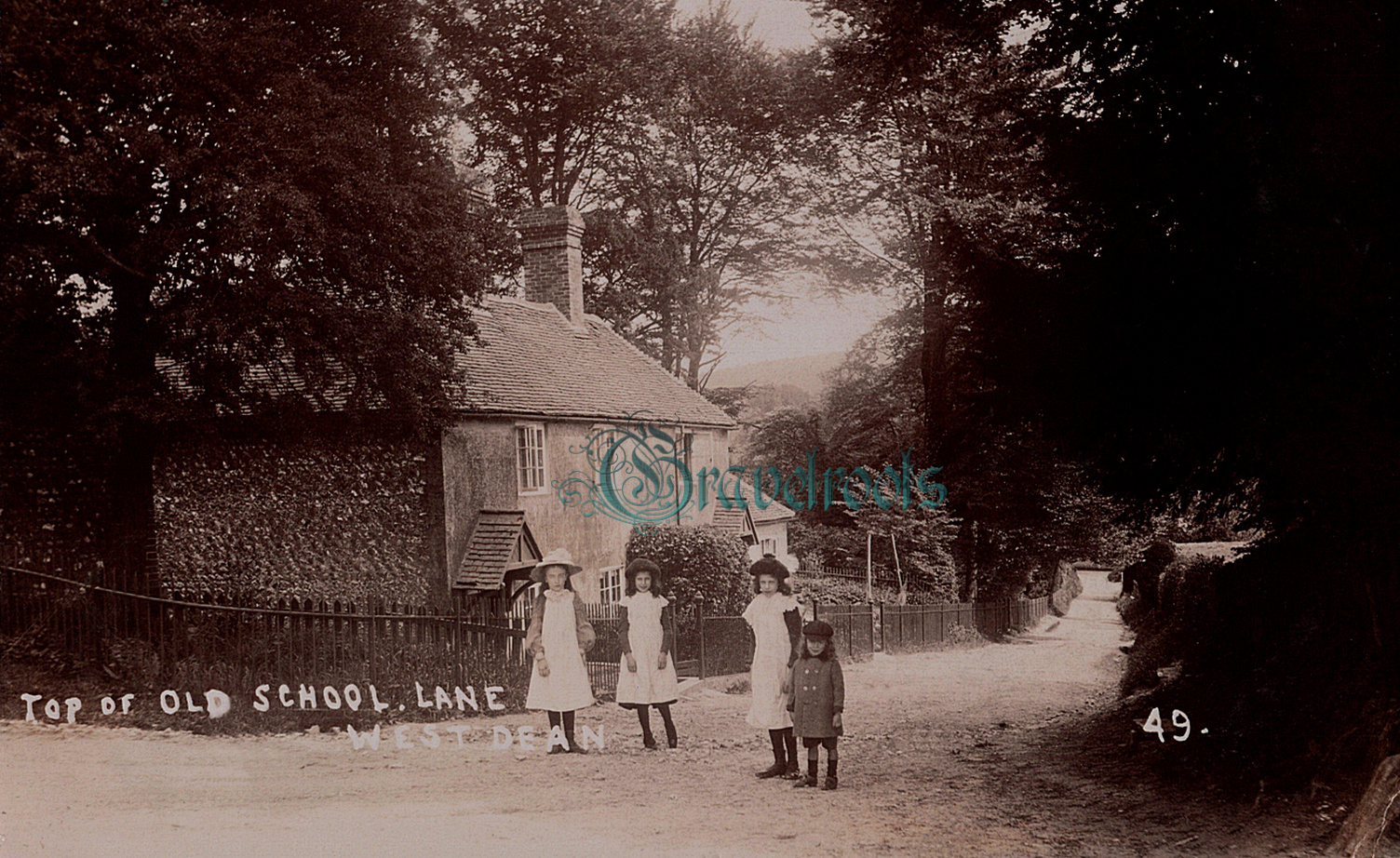 Old photo of Old School Lane, West Dean, Nr.Singleton -  - click image below to return