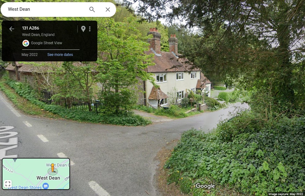 Old School Lane, West Dean nr Singleton - click image to return