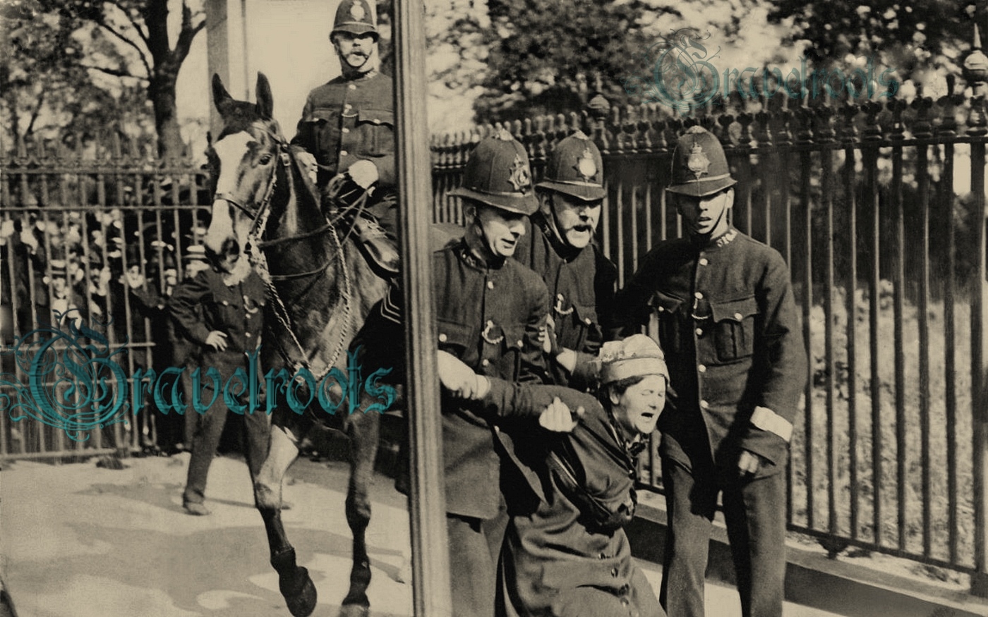  old Social history photo of Suffragette being arrested by police - click image to return