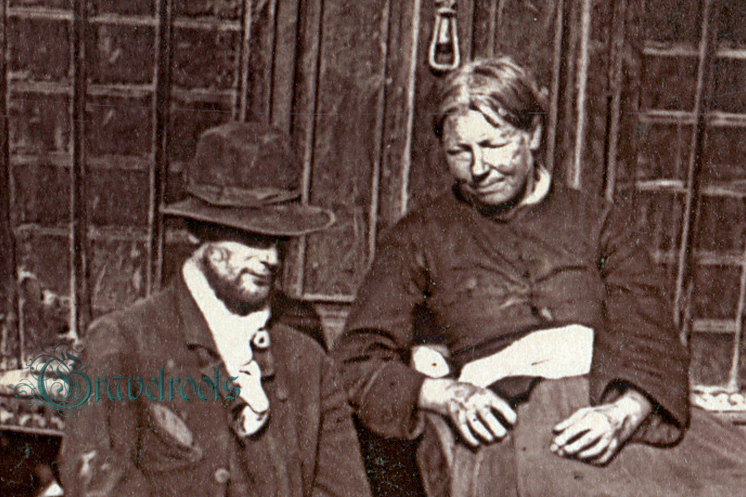  old Social history photos of Romany Family and caravan, London - 1877, London - click image to return