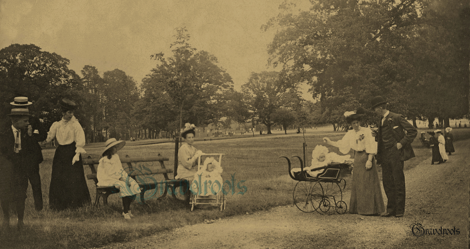  old Social history photos of Nannies in a London park - click image below to return