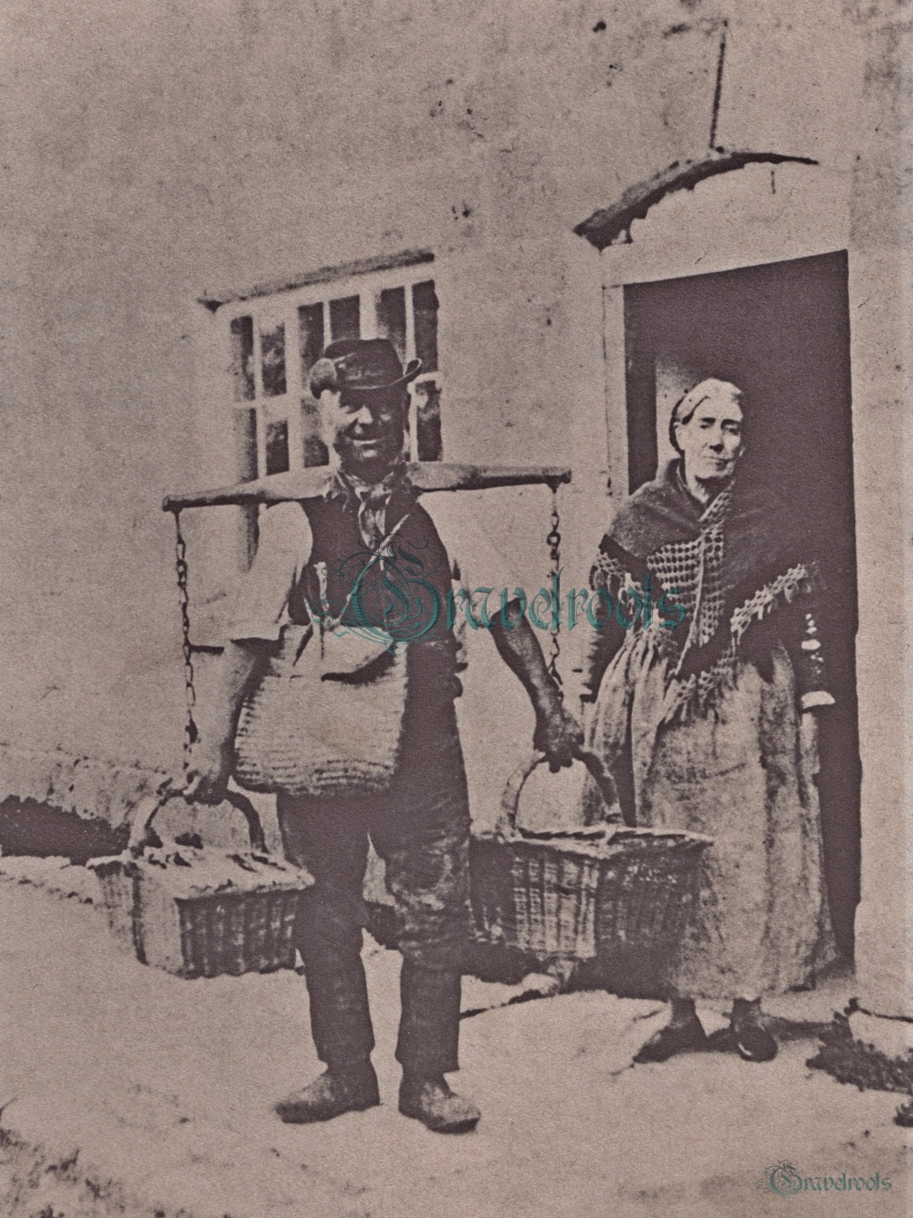  old Social history photos of Herring Salesman, Sussex,  - click image to return