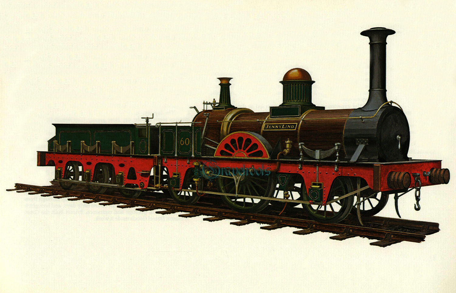  old Social history photos of Locomotive, No.60, 2-2-2, Jenny Lind, LBSCR, 1847