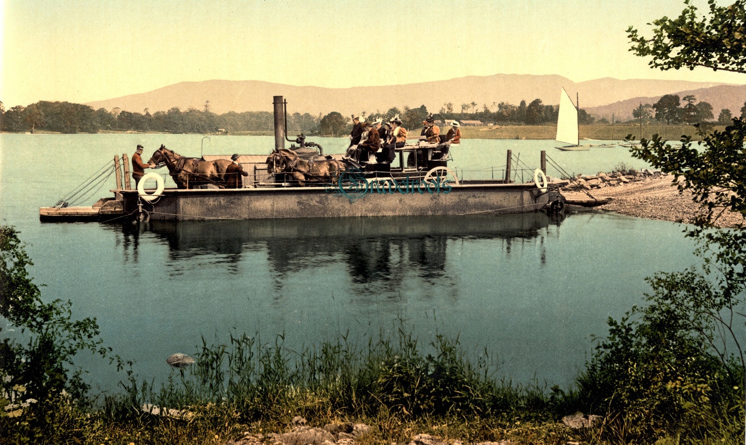 old Social history photos of Windermere Ferry, Bowness, Cumbria - click image below to return