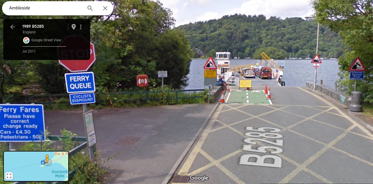 B5285, Windermere Ferry, Bowness, Cumbria - click image to return