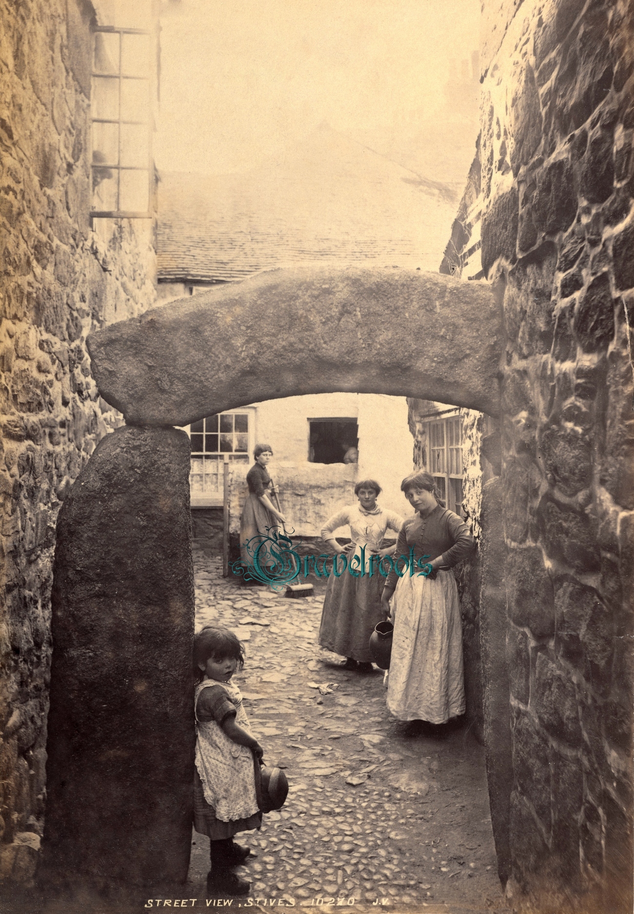 old  Social history photo of St Ives, Cornwall - click image below to return