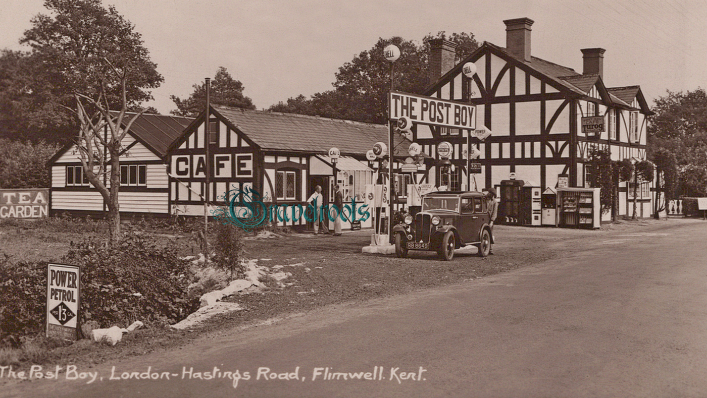 old Social history photos of The Post Boy, Garage and Cafe, Kent-Sussex border - click image below to return
