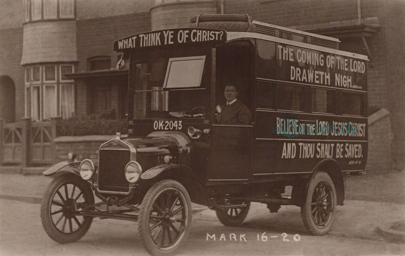  old Social history photos of Mobile Mission Van, Sussex 1920 - click image to return
