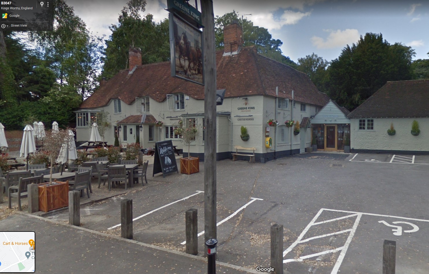 B3047, Cart & Horses, London Road, Kings Worthy, Hampshire - click image to return