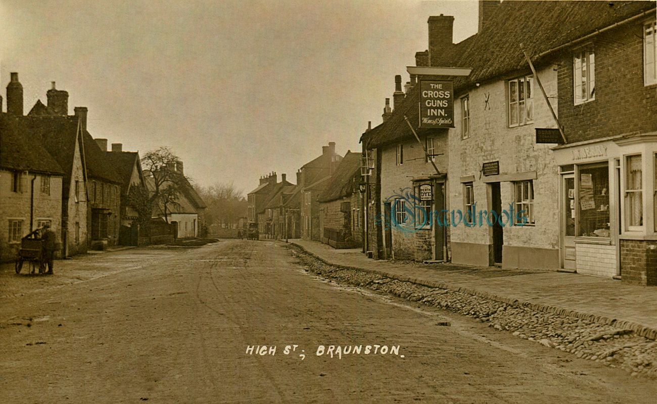  old photo of Cross Guns Inn, High Street, Braunston, Northamptonshire, old Pubs Bars and Hotels - click image below to return