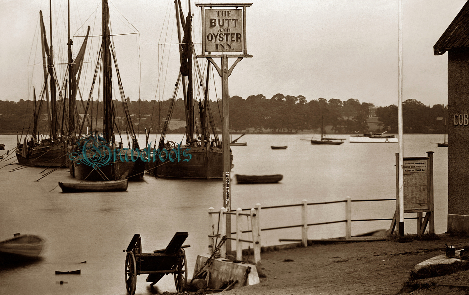  old photos of old Pubs Bars and Hotels, Butt-Oyster pub, Pin-Mill, Chelmondiston, Suffolk - click image below to return