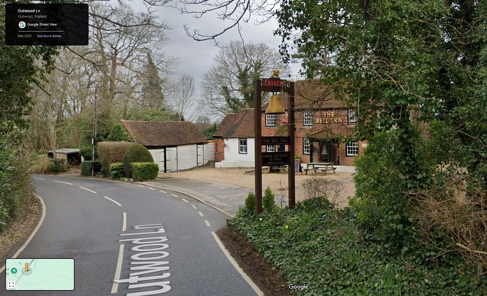 The Bell Inn, Outwood, Surrey - click image to return