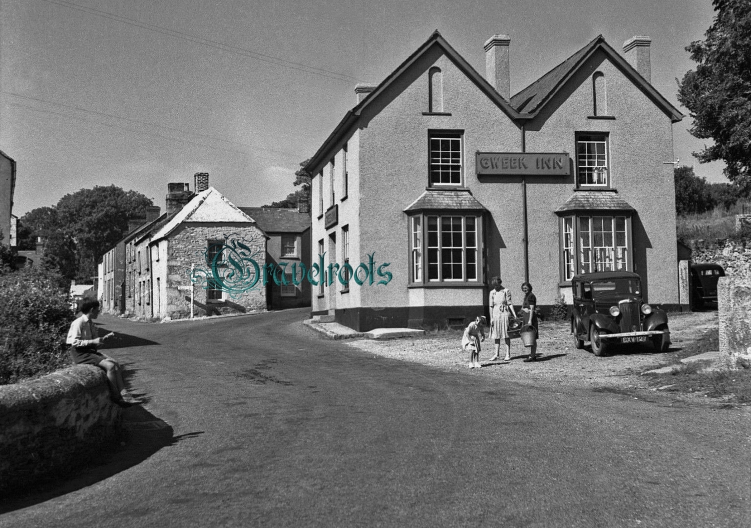  old photo of Gweek Inn, Gweek, Cornwall - click image below to return