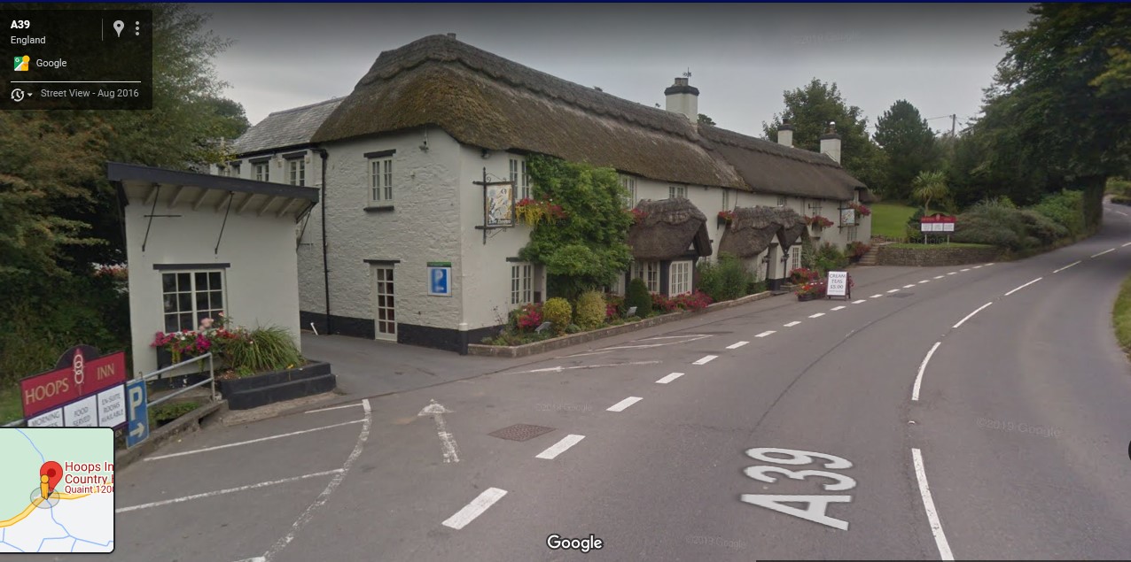 A39 Hoops Inn, nr. Horns Cross, Clovelly, Devon - click image to return