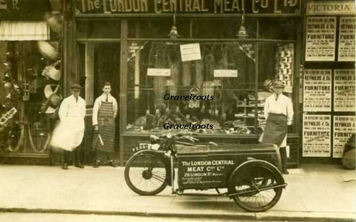 Old photo of London meat company, Bognor Regis, Sussex - click to return
